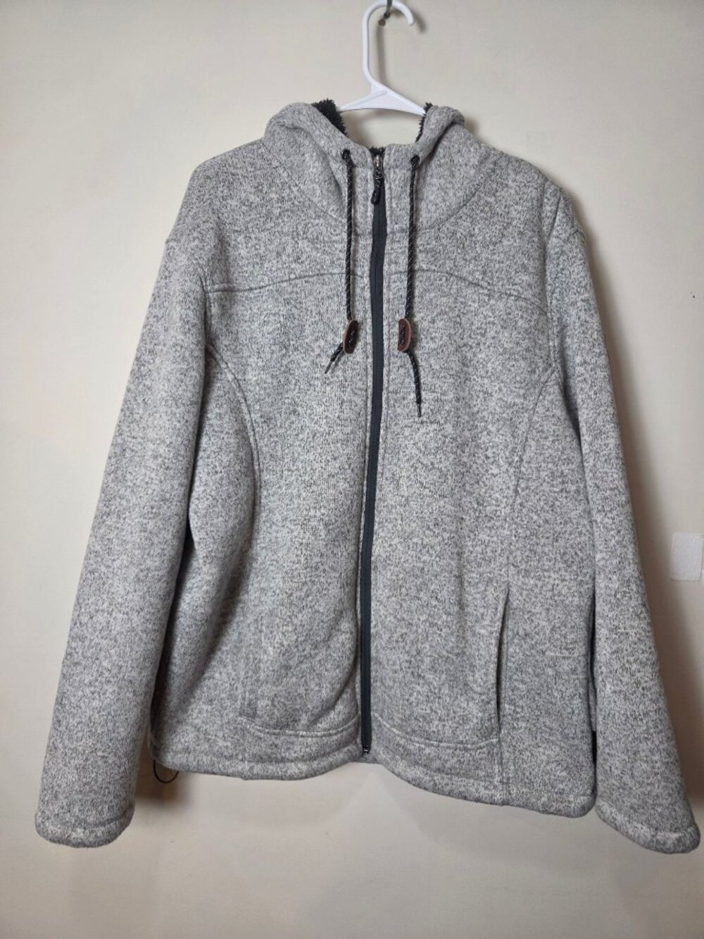Free Country Gray Fleece Lined Jacket Coat Outdoor Gorpcore Warm Cozy EUC Large